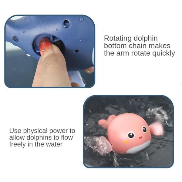Sommar Baby Badleksak Badsaker För Baby Kedja Simleksaker Groda Delfin Sköldpadda Anka F5U8 turtle red onesize