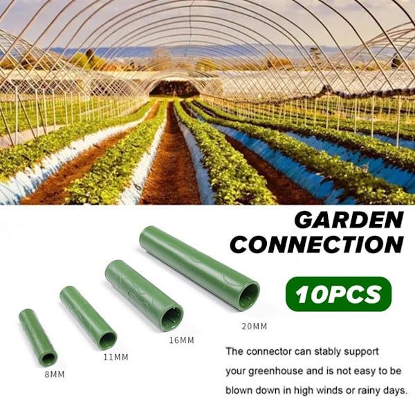 10/20 Trädgårdsstake anslutande rör Vines klätterväxtstöd greenA 8mm 2pcs