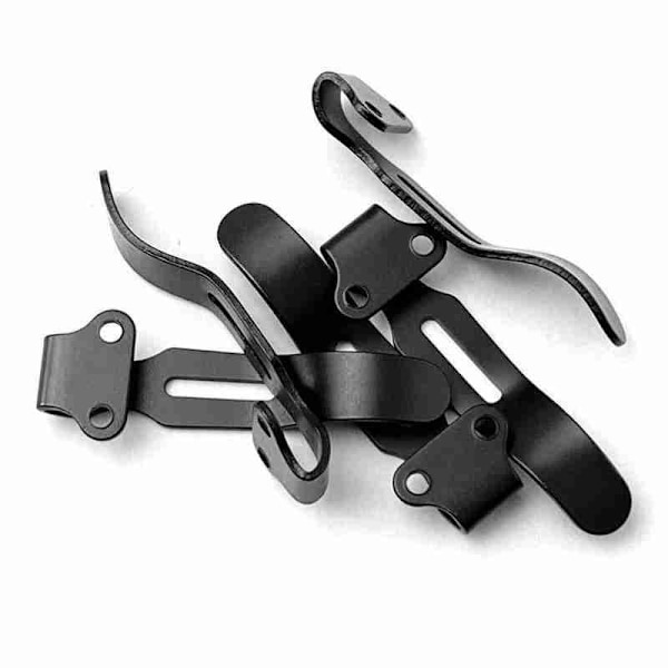 Rostfritt stål djup bärfickclips bärbar midjebaks klämma black One-size