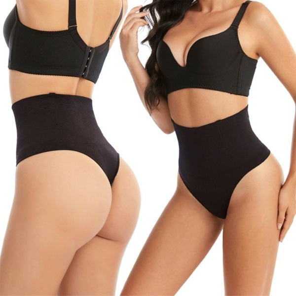 Hög midja Body Shaper Magkontroll Stringbyxor Shapewear Smal Skin S