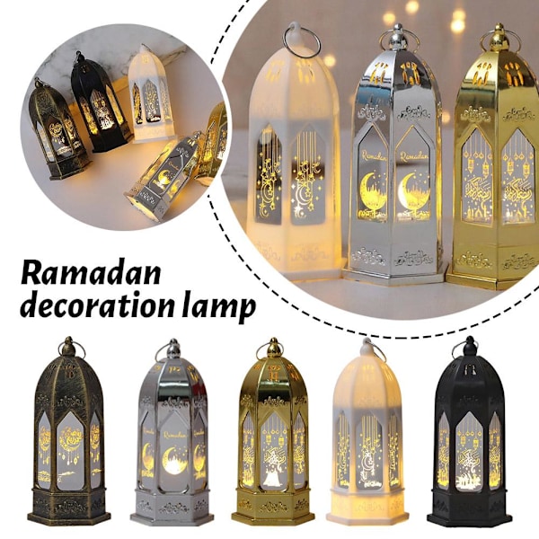 Elektroniska Lampor Lykta Eid Mubarak Ramadanlampa för Hem Isla Black 1pcs