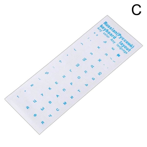 Ryska tangentbordsdekaler transparenta röda bokstäver dator bärbar dator blue one-size