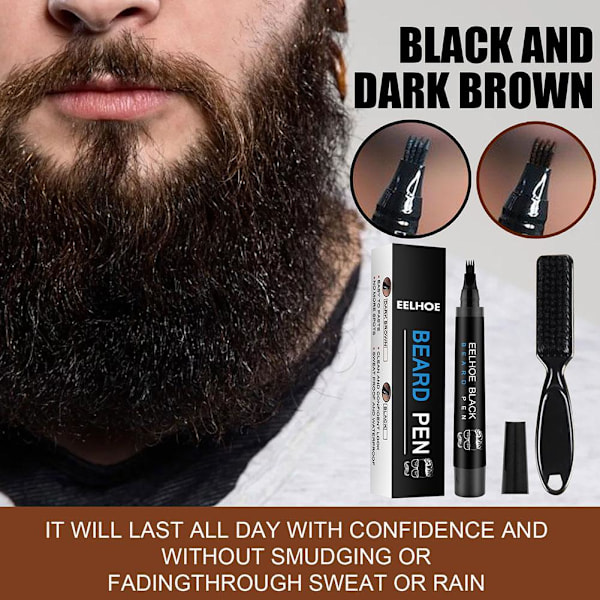5 färger SBeard Filling Pen Kit Frisörborste Penna Ansikte E brown One-size