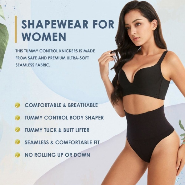 Hög midja Body Shaper Magkontroll Stringbyxor Shapewear Smal Skin S