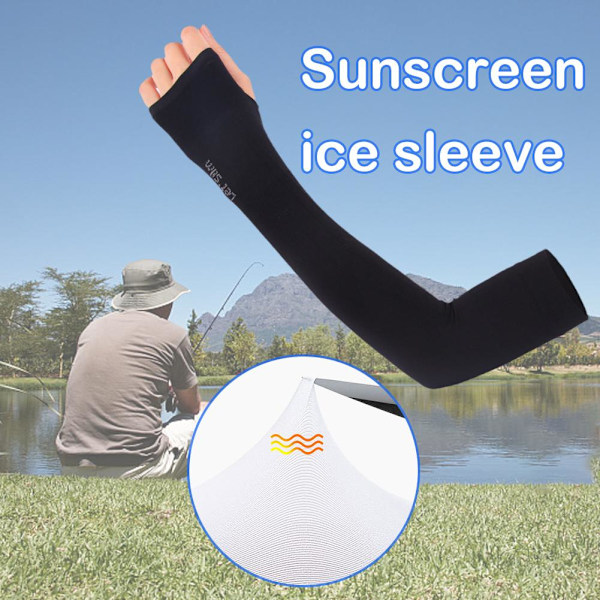 Kylärmar för armar, sport, UV-skydd, fysiskt solskydd, utomhus white one-size