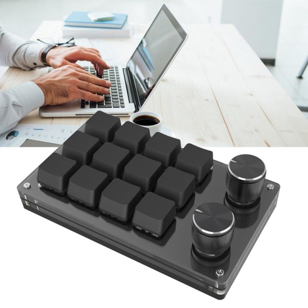 12-knapps tangentbord Programmering Makro Tangentbord Mekaniskt tangentbord, L7 black One-size