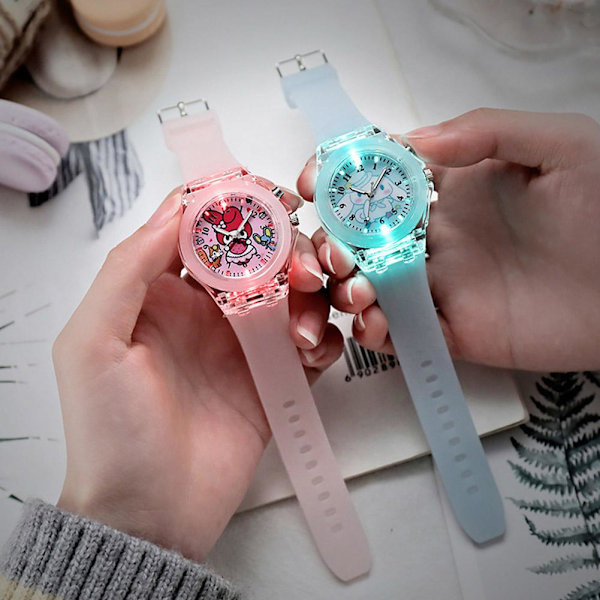 Söt Tecknad Barn Lysande Klocka Jelly Melody Led Quartz Klocka Gåvor Elementär Silikon Flickor Z7e2 Yellow One size