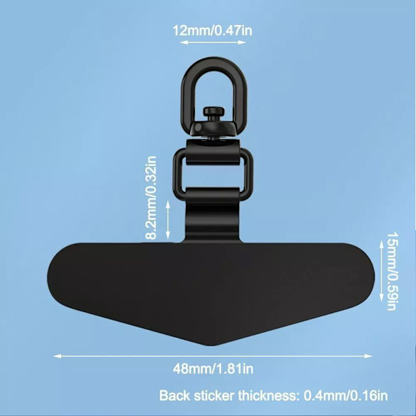 360° Roterbart Mobilskal Hängande Rep Fäst För Mobiltelefon Packning C7G7 Titanium steel color 1pcs