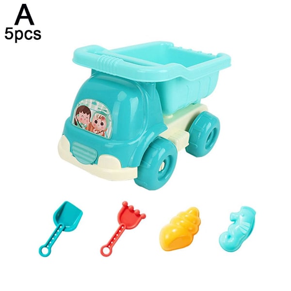 Sommarstrandleksaker Kit för Barn Sandset Strandspel Leksak Hinkar S 5pcs 1set