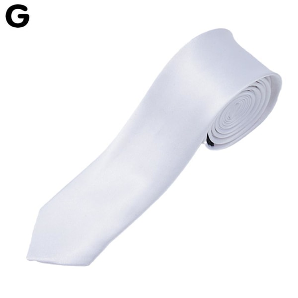 Klassisk enfärgad smal slips tunn slips för män pojkar bröllop black One-size