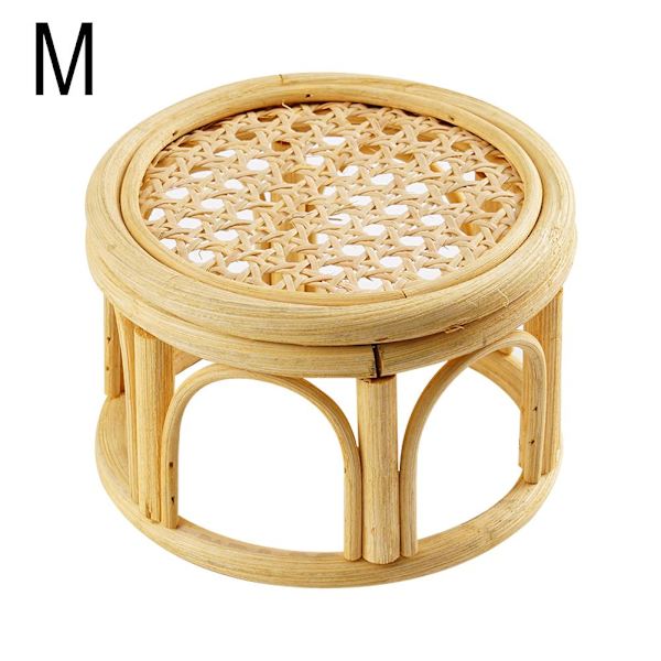 RJSQAQE Rattan Plant Stands, Liten Boho Rattan Wicker Rund Riser RattanS S