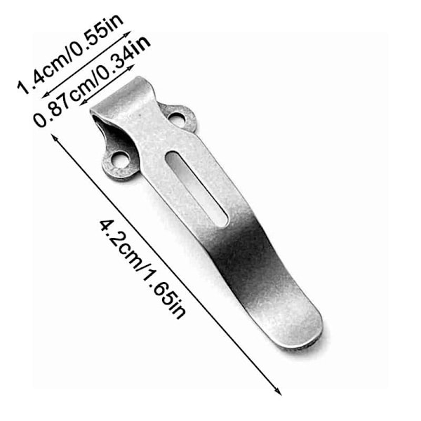Rostfritt stål djup bärfickclips bärbar midjebaks klämma black One-size