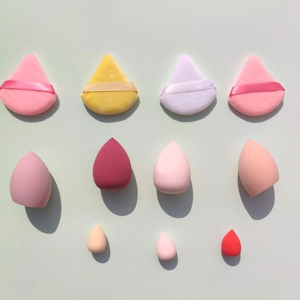 11 st Sminksvampar Set Kosmetisk Puff Multifunktionellt Skönhetsägg purple 11pcs