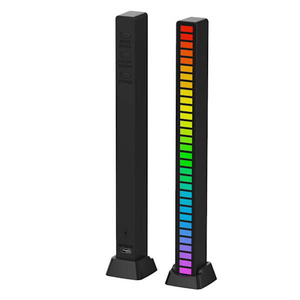 32 LED RGB-biljudsstyrning Ljus Röstaktiverad Pickup Musik black 32led usb