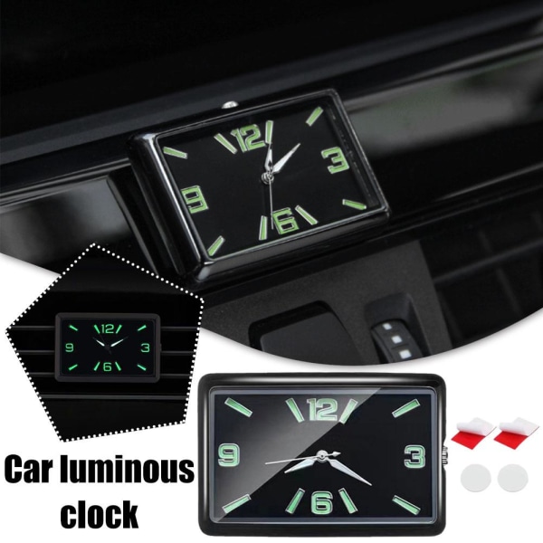 Luminous Car Dashboard Luftventil Stick-On Time Clock Quartz Analo D 1pcs