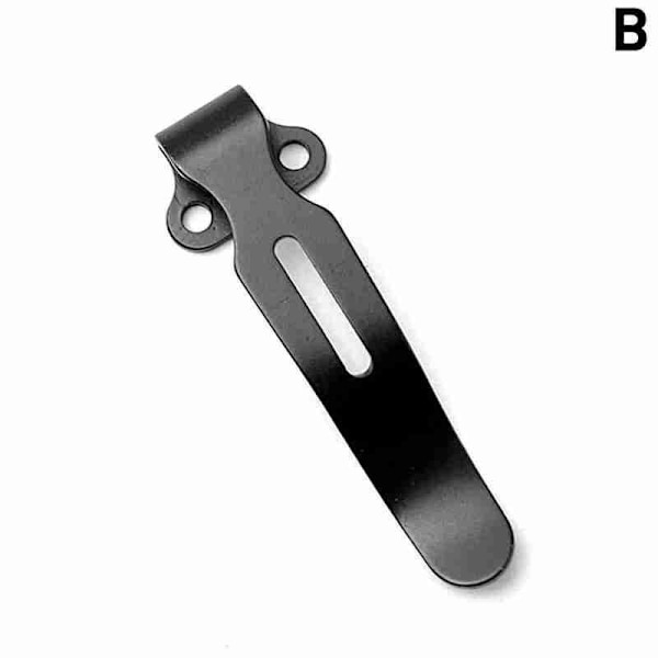 Rostfritt stål djup bärfickclips bärbar midjebaks klämma black One-size