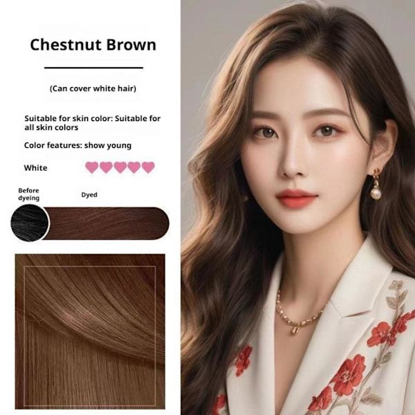 Enkel dos Växt Hårfärg Mild Formula Långvarig Semi-Permanent Hår Co X7X6 Chestnut brown 210ml