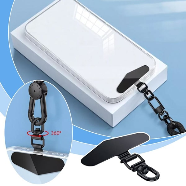 360° Roterbart Mobilskal Hängande Rep Fäst För Mobiltelefon Packning C7G7 silver 1pcs