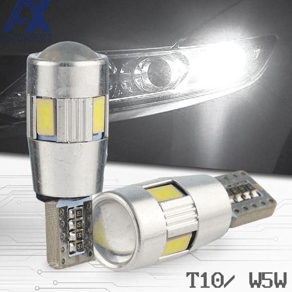 T10 LED 6SMD 5630 Super Bright W5W 194 168 2825 Bil Sido Backup Lampor J2L3-AU-