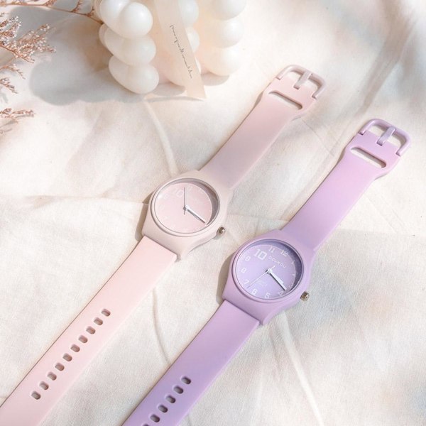 Mångsidig koreansk fruktosstudentklocka med enkel design 5R3W Pink One size