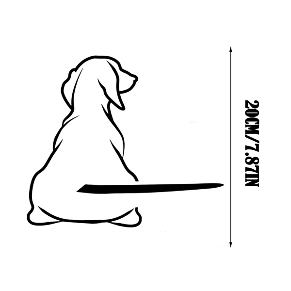 Funny Dog Moving Tail Dekal Hund Vindrutetorkare Sticker Söt An white One-size