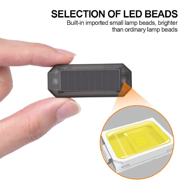 Solar Varningslampa för Bil Universal LED Bil Stöldskyddslampa H5e7 White One size