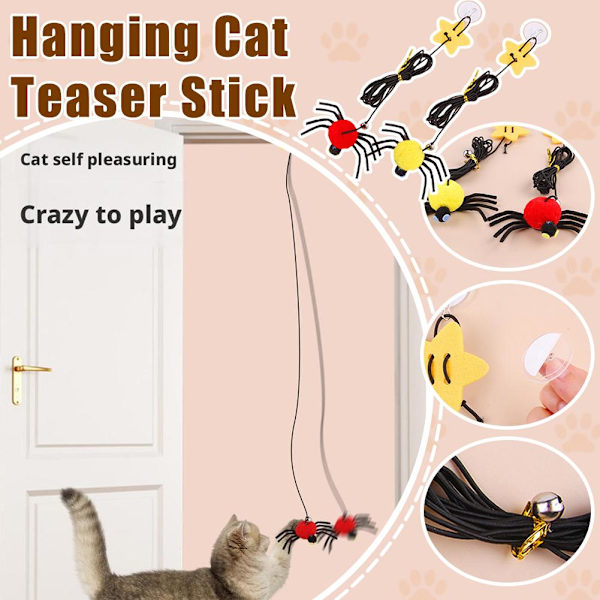 Katt Hängande Inomhusleksaker Kattretare Interaktiv Lek För Katter Leksak V2Z3 red 1pcs