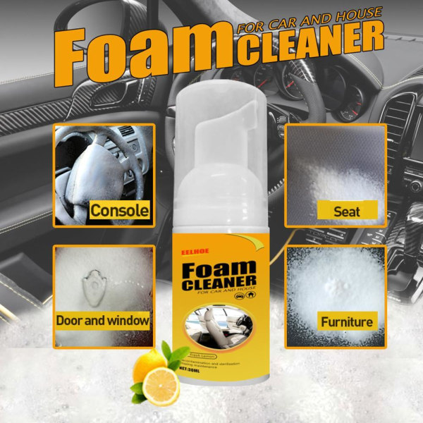 Multi-purpose Car & House Foam Cleaner Cleaning Foam Tool Interi yellowC 150ml