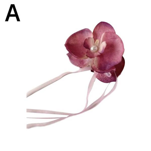 Koreansk version av Phalaenopsis orkidé tofs streamer för kvinnor med hög hästsvans accessoar O1 red one-size