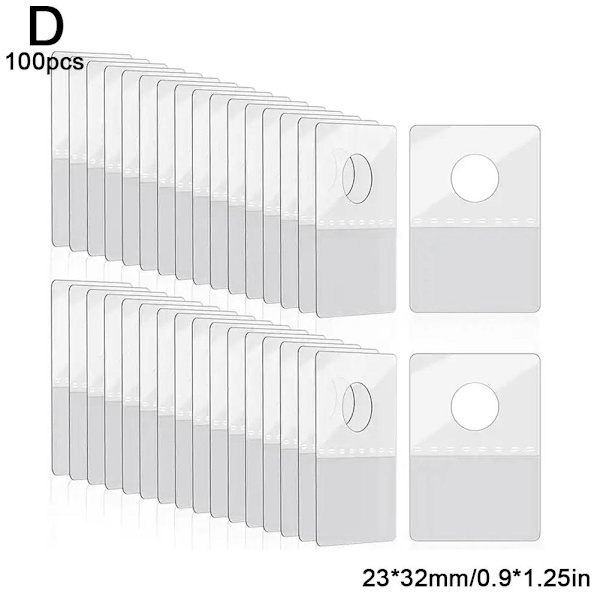 Hängflikar, 100 st slitsade hålhängflikar, förstärkning självhäftande transparent4 23*32mm