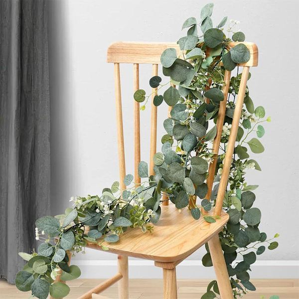 1,8 m Konstgjord Eukalyptusblad Girlang Vinranka Bröllop Hem Grönska ❀ Växt V6Q9 8857 1pcs