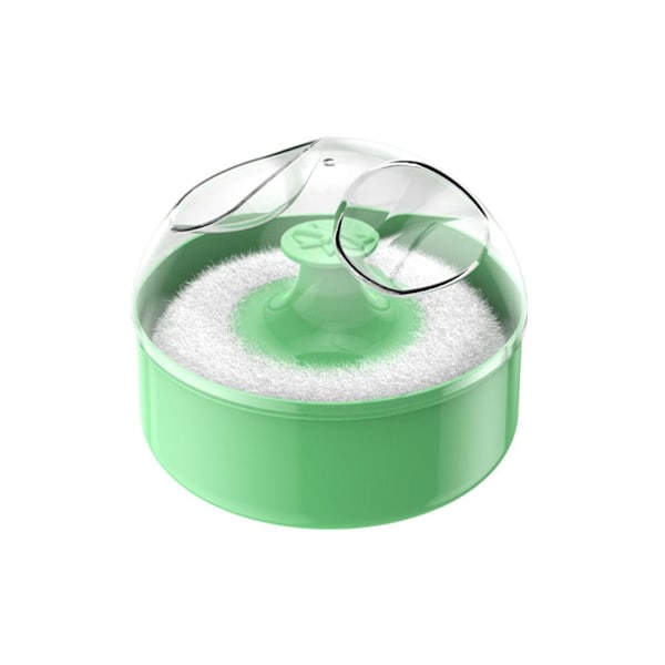 Talkpuder Puff med Box Fodral Behållare Baby Mjuk Ansikte Kropp Puff Puder Z6U2 Green 1set