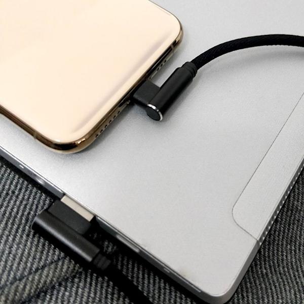 25cm kort laddningskabel armbåge USB C Typ C Micro USB 8Pin Cabl black for ios