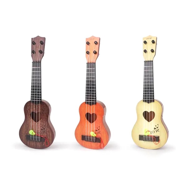 Mini Ukulele för Barn Leksaksgitarr Pedagogisk Musikleksak Gitarr Nybörjarinstrument I0n6 khaki one-size