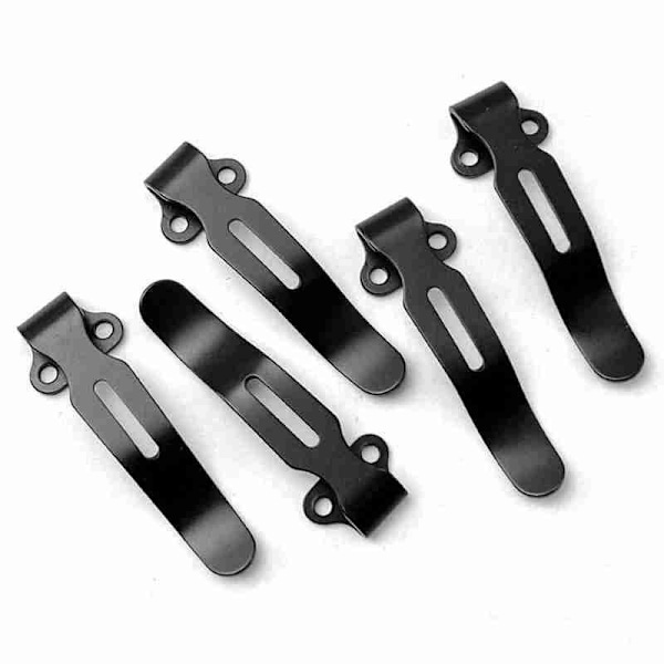 Rostfritt stål djup bärfickclips bärbar midjebaks klämma black One-size