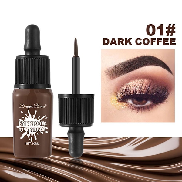Peel-off Dye Ögonbrynsgel Semi-Permanent Vattentät Bryn Tattoo T 02 light coffee 10ml