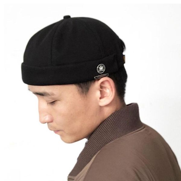 Unisex Justerbar Skallehatt Keps Casual Docker Sjöman Kantlös grey one-size