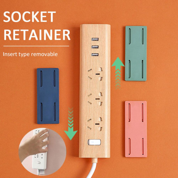 1/4*Socket Hållare Plug Fixer Sticker Stansfri Power Strip Hold white 1pcs