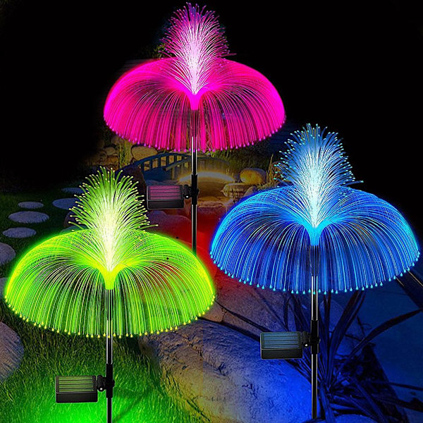 1/4 st Solar Power Trädgårdslampor LED 7Colour Change Jellyfish St B one size 2pcs
