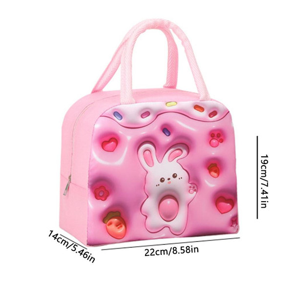 Picknickväska för utomhusbruk, handhållen Bento-väska, isolerad väska, lunchlåda, förvaringsväska med lunchväska U1w0 Pink 1pcs