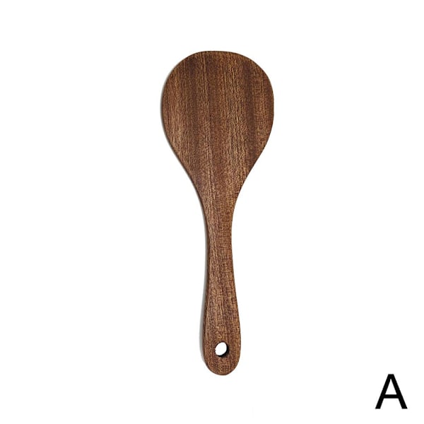 Ebony Trä Kök Matlagningsredskap Verktyg Spatel Sked Vändare H4U2 Round Spatula 21*7.6 cm