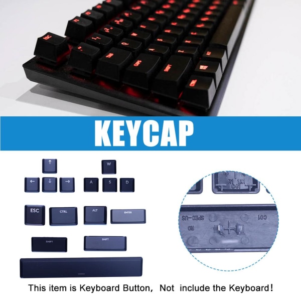 1 komplett set original genomskinliga nyckelkapslar för Logitech Keyboard G left Shift one-size