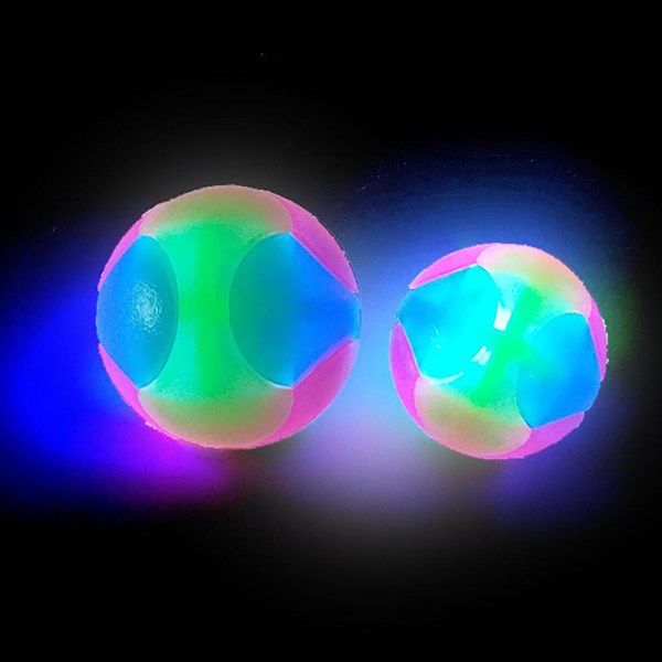 Ljus hundbollar blinkande elastisk boll lyser i mörkret interaktiv large ball glossy 7cm