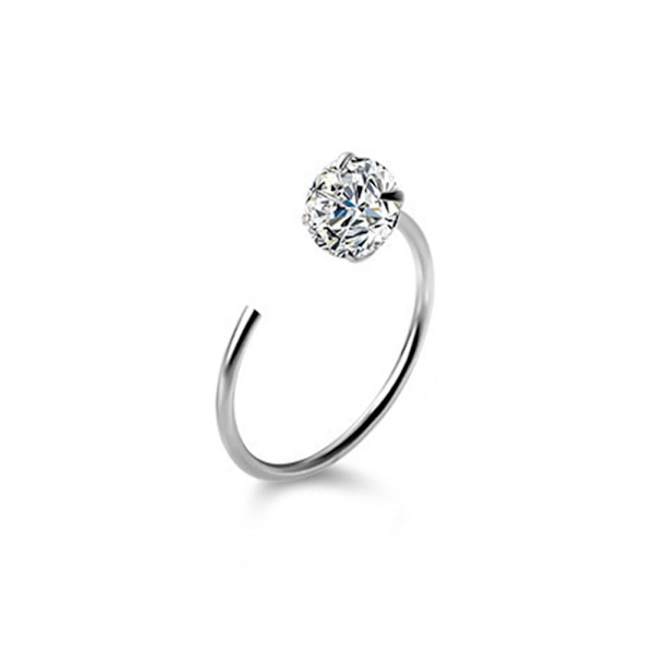 Örhängen Dam Zircon Earbone Ring Örhängen Simple Titanium St 8mm 1 pc