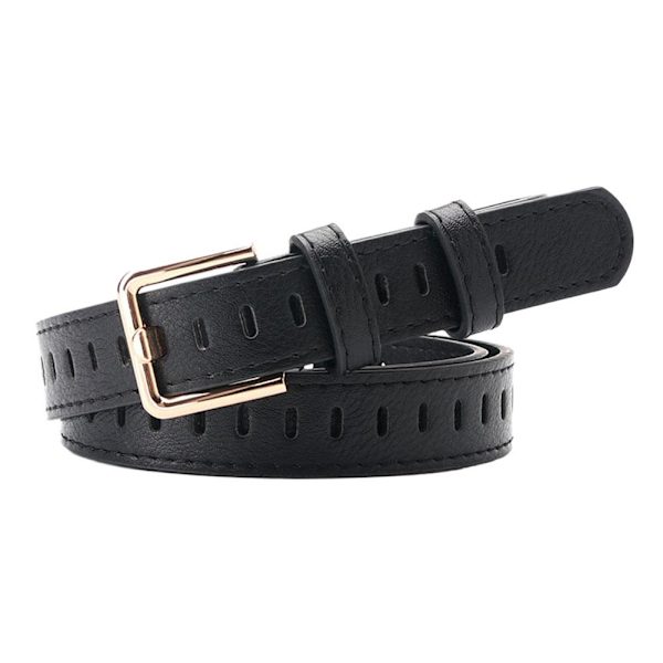 NYA Trendiga läderbälten för damer Spänne Midja Casual Mode Black One size