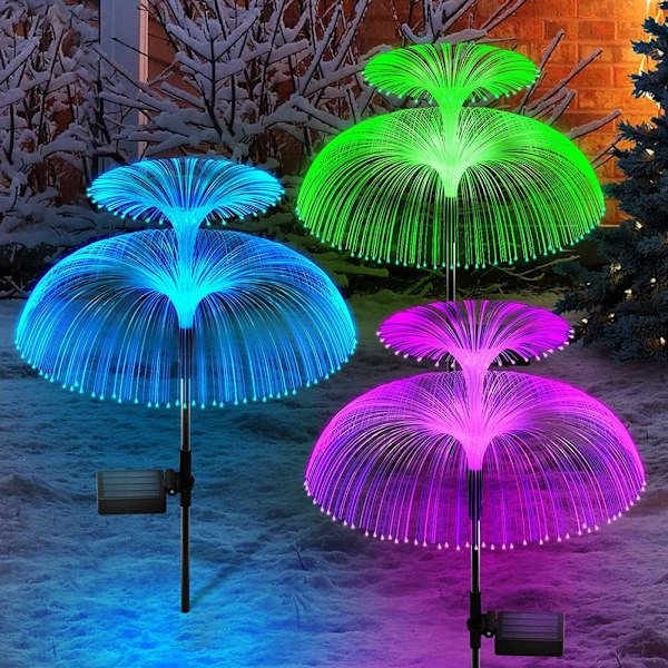 1/4 st Solar Power Trädgårdslampor LED 7Colour Change Jellyfish St B one size 2pcs