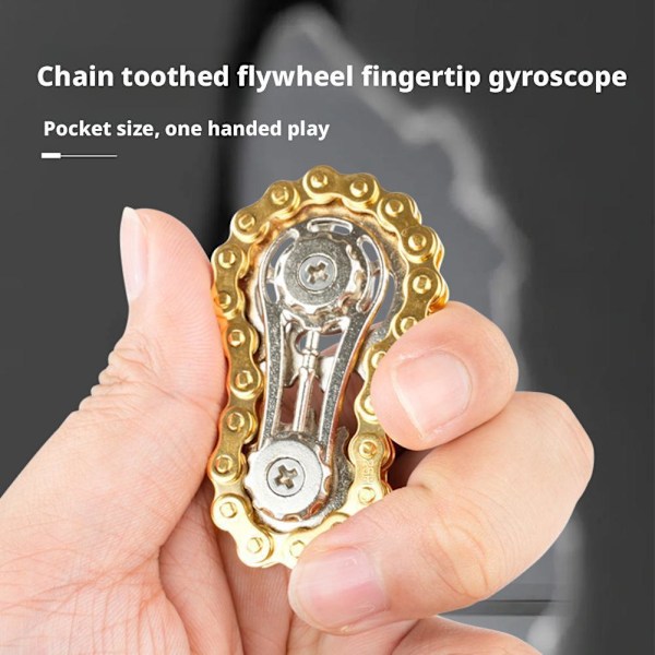 Kugghjul Svänghjul Fingertopp Gyro Kedjor Fidget Spinner Met golden-color 1pcs