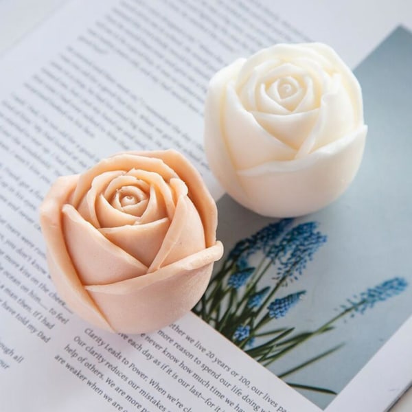 IUYQY 3D Blomma Molds Rose Form Ljusform Form Fonda 50-2046-d white 2046