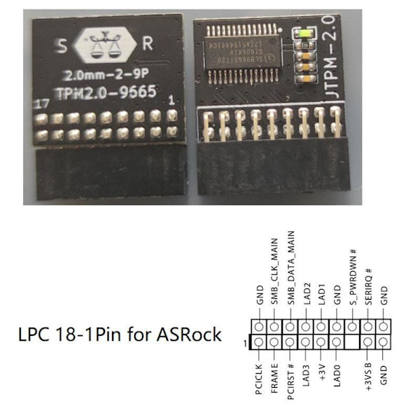 GIGABYTE GC-TPM2.0_S 2.0 TPM-modul (12-stifts 12-1) LPC-plattform 2.0 E7G3 TPM H5J6 FOR MSI LPC 14 PIN One-size