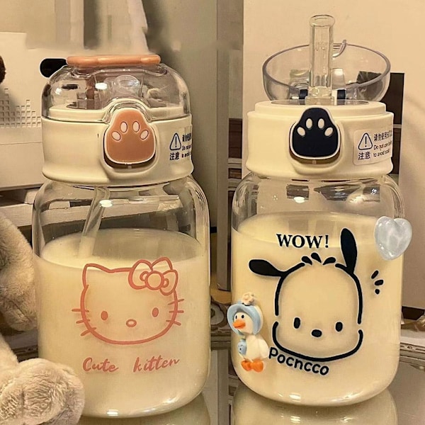650ml Portabel Vattenflaska Med Sugrör Fri BPA Läcksäker Skolvattenflaska För Barn pink 500ml